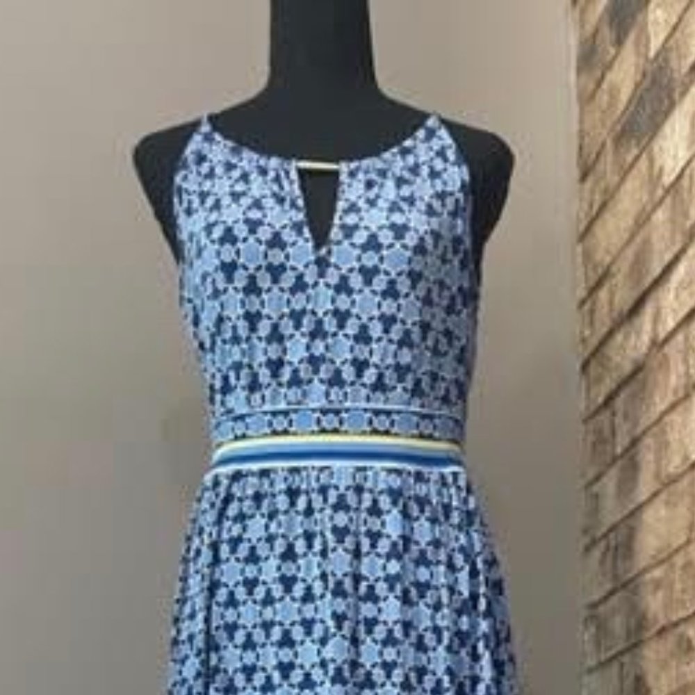 Maxi Dress with Gold Bar Detail